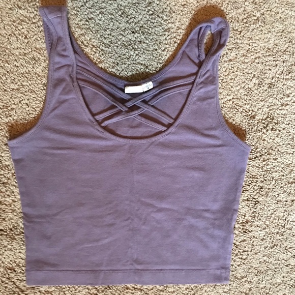 Purple Crop Top w/ Strappy Front - Picture 1 of 4
